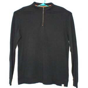 Carhartt 1/4 Zip Mens Relaxed Fit Black Pullover Sweater Sweatshirt 2XL Reg Knit
